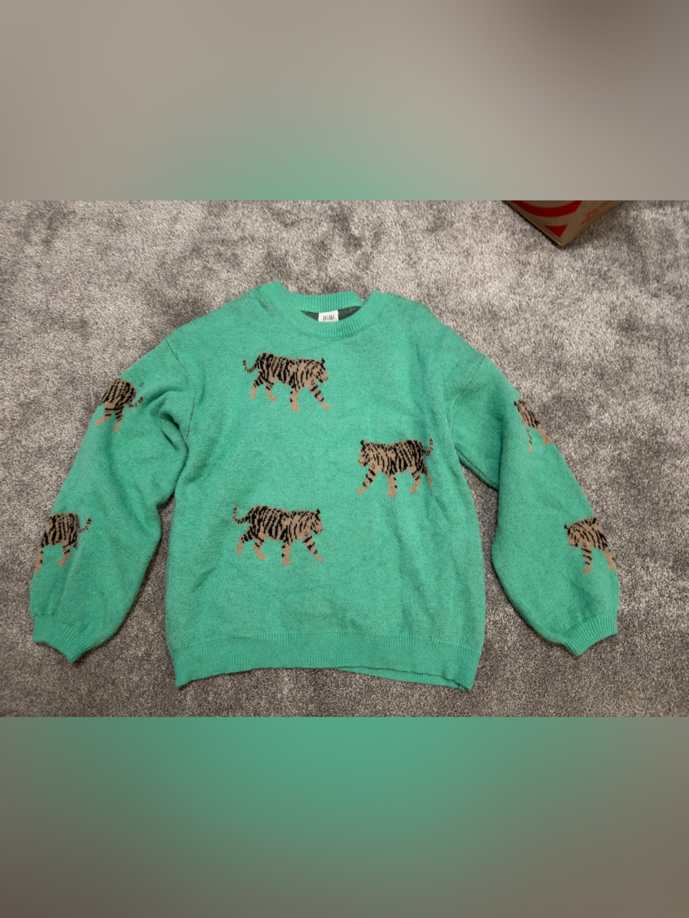 Teal Tiger Knit Sweater